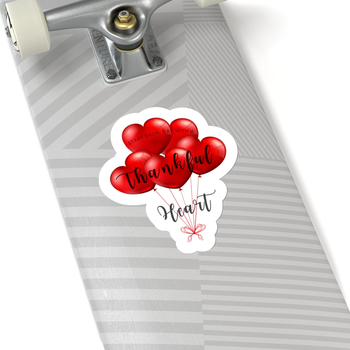 Start Each Day with a Thankful Heart Balloons - Kiss-Cut Sticker