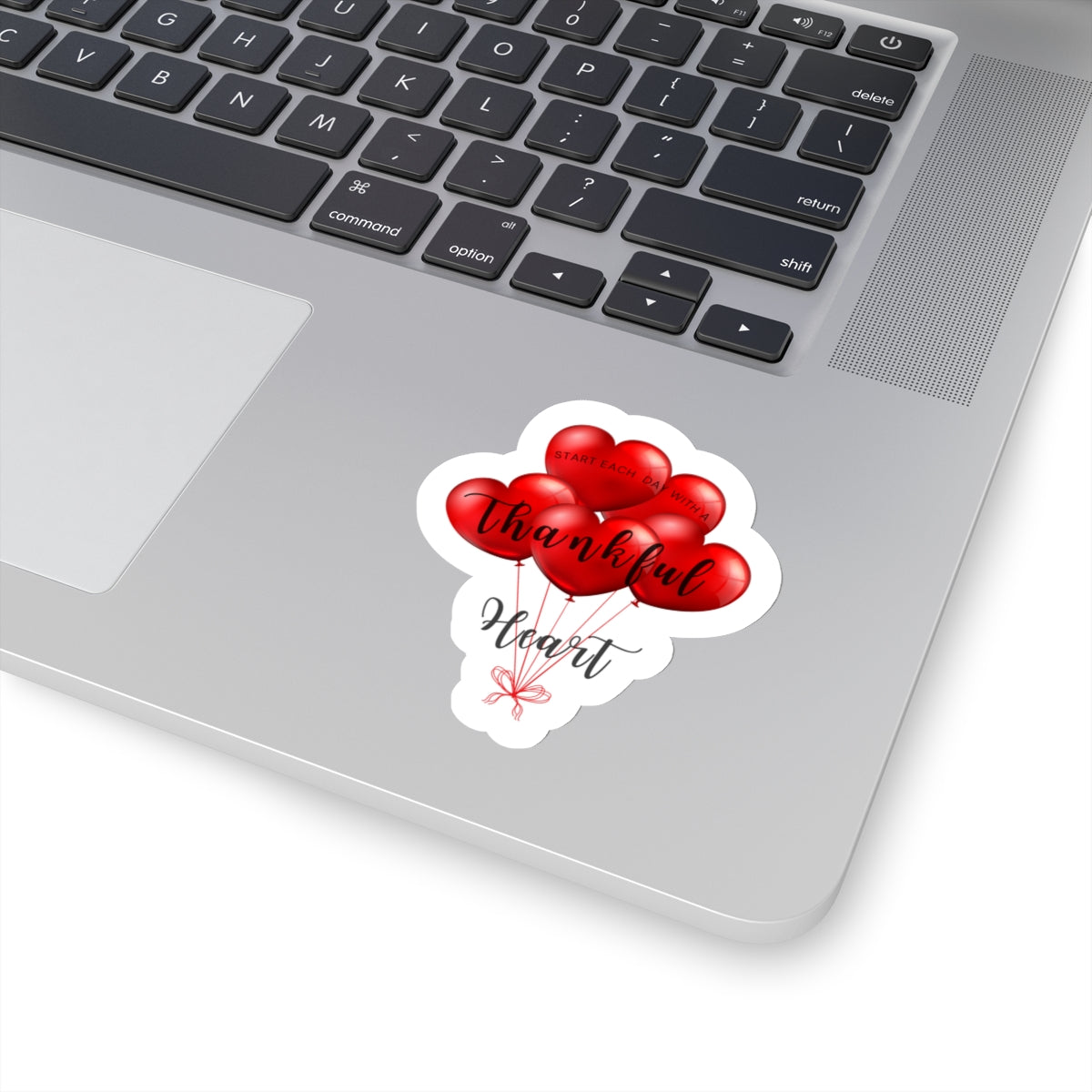 Start Each Day with a Thankful Heart Balloons - Kiss-Cut Sticker
