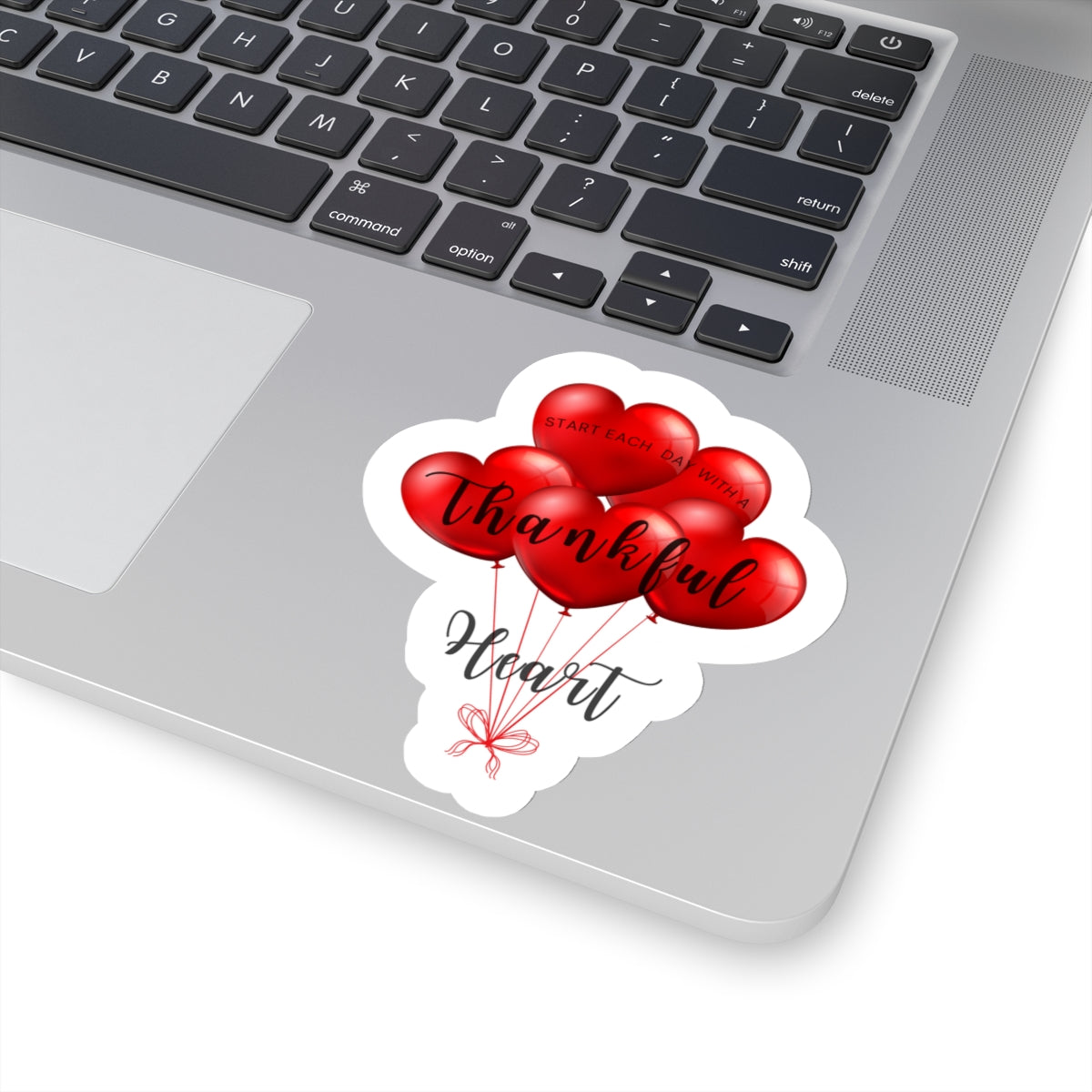 Start Each Day with a Thankful Heart Balloons - Kiss-Cut Sticker