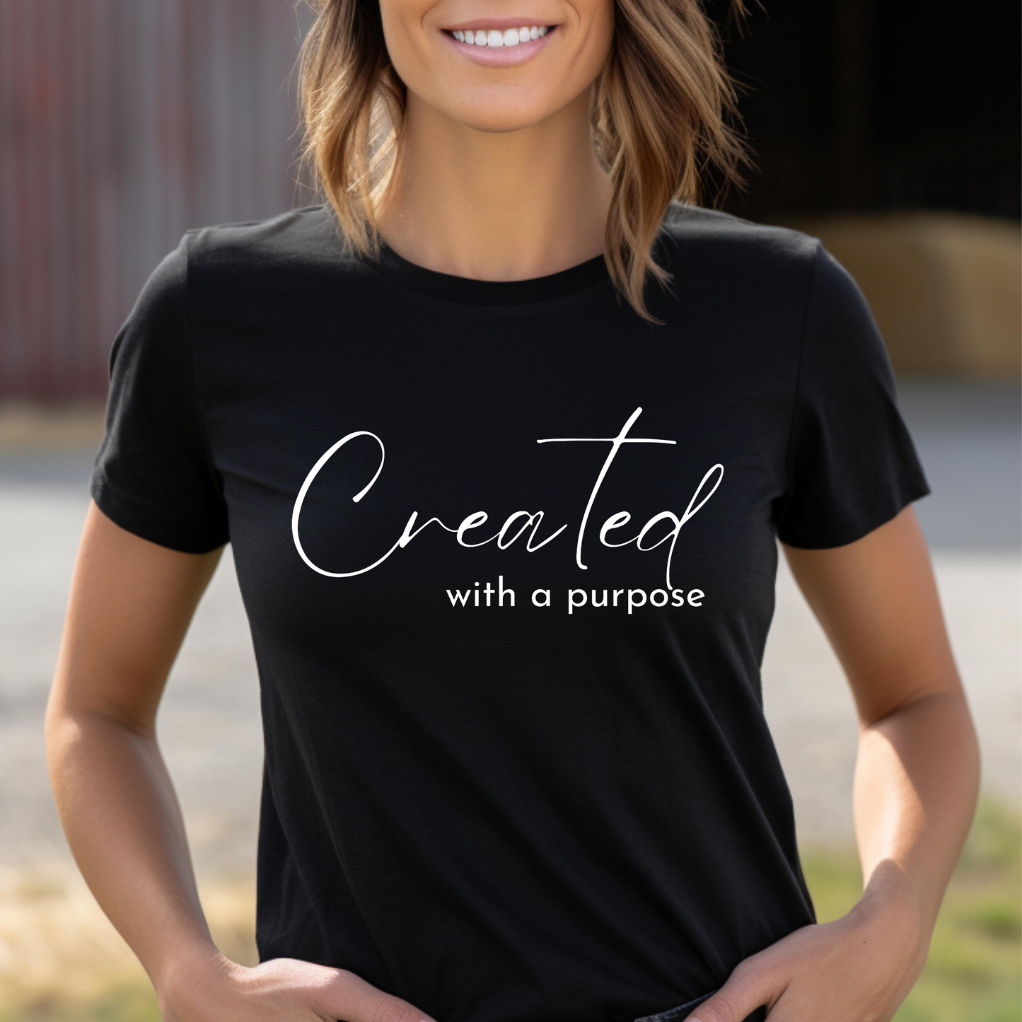 CREATED WITH A PURPOSE T-SHIRT - WH