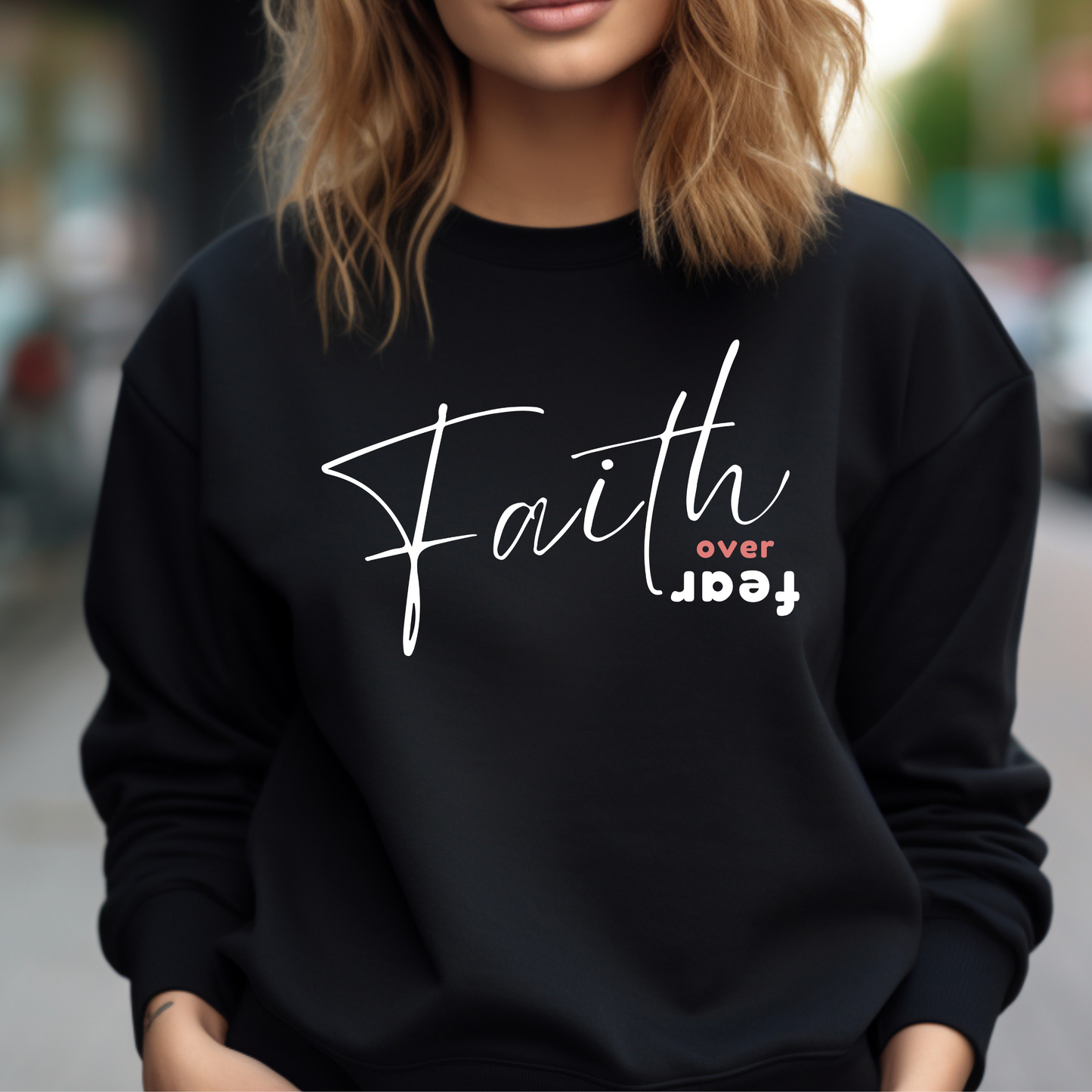 FAITH OVER FEAR SWEATSHIRT - W - WH