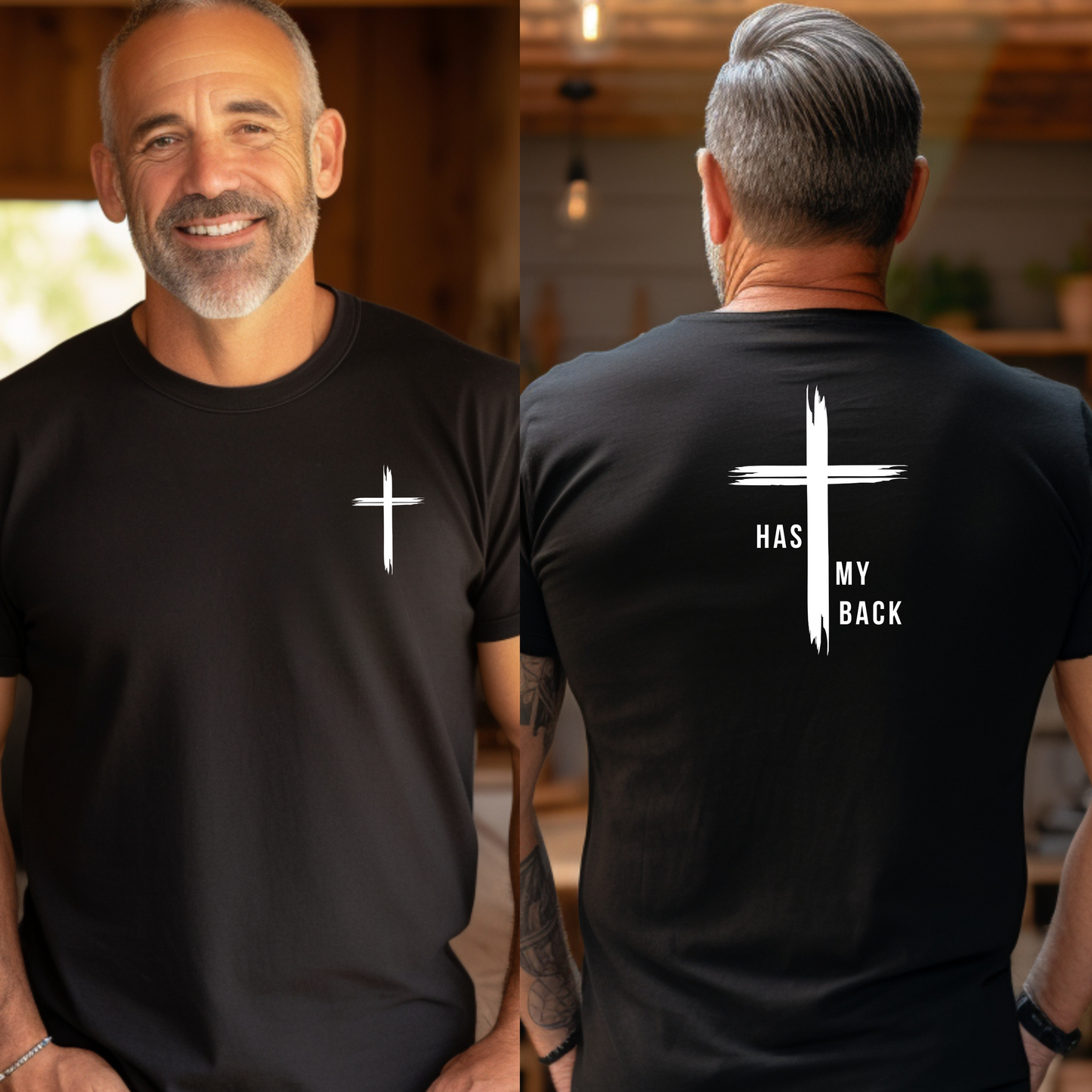 HE HAS MY BACK T-SHIRT - WH
