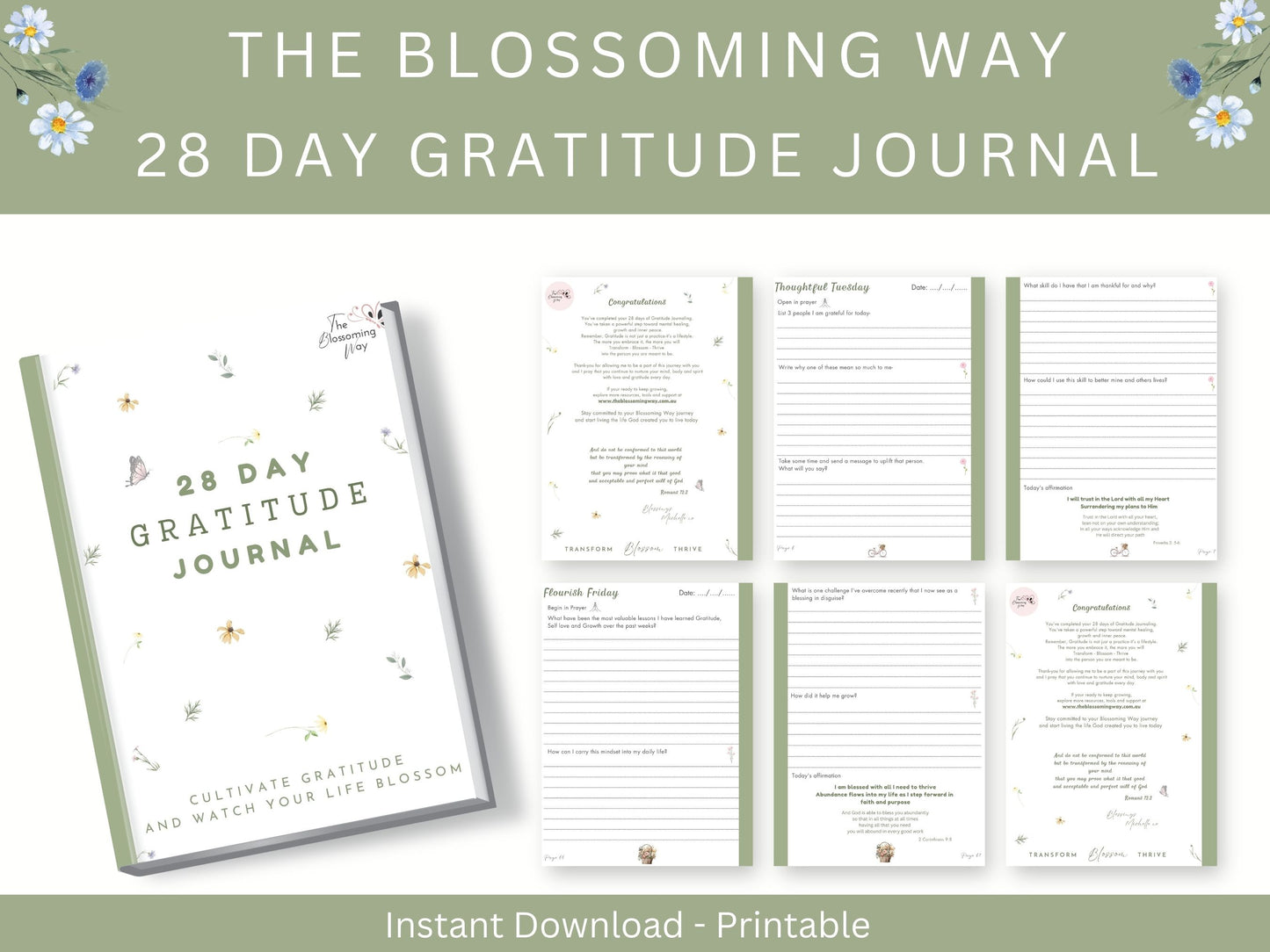 28 DAY GRATITUDE DIGITAL E-JOURNAL