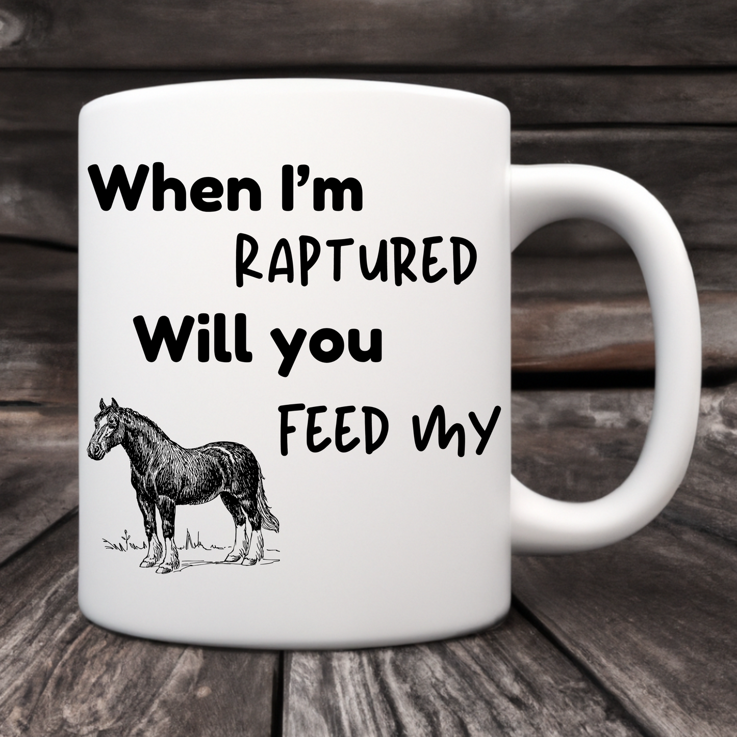 RAPTURED COFFEE MUG - HORSE