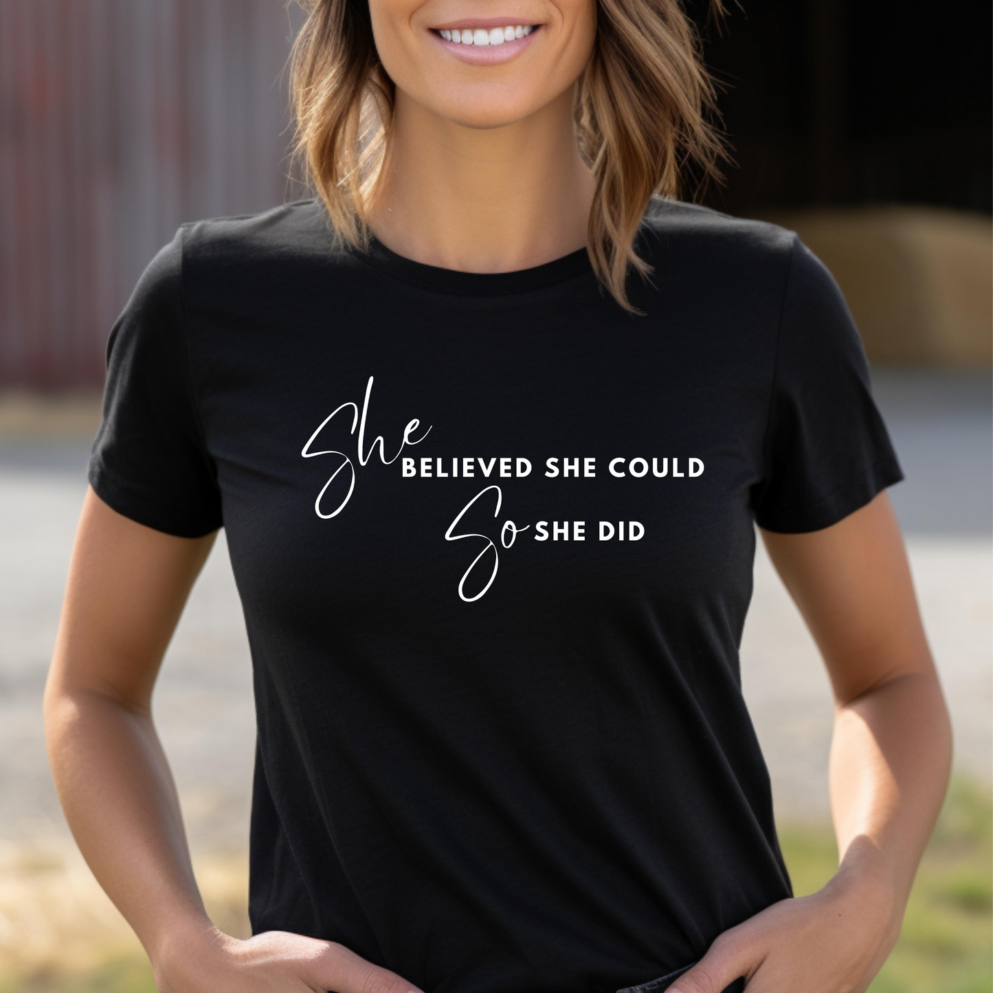 SHE BELIEVED SHE COULD T-SHIRT - HC - WH