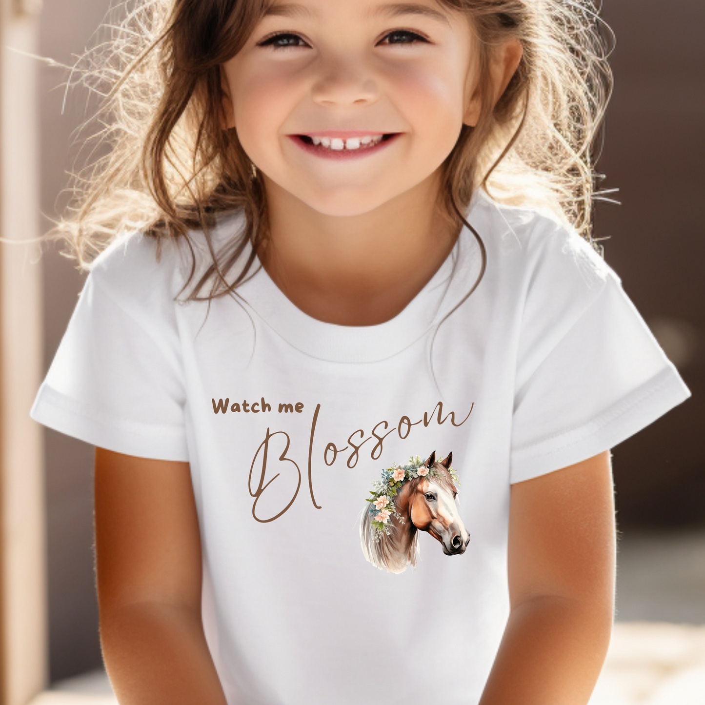 WATCH ME BLOSSOM T-SHIRT - HORSE - DK