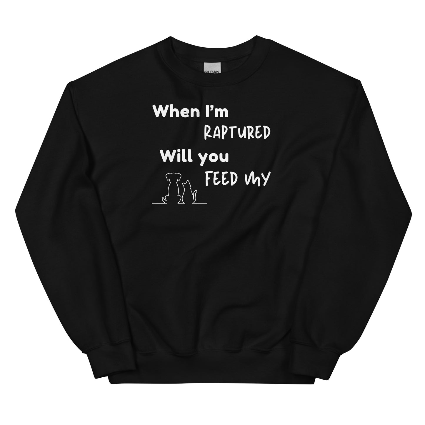 RAPTURED DOG & CAT SWEATSHIRT -M- WH