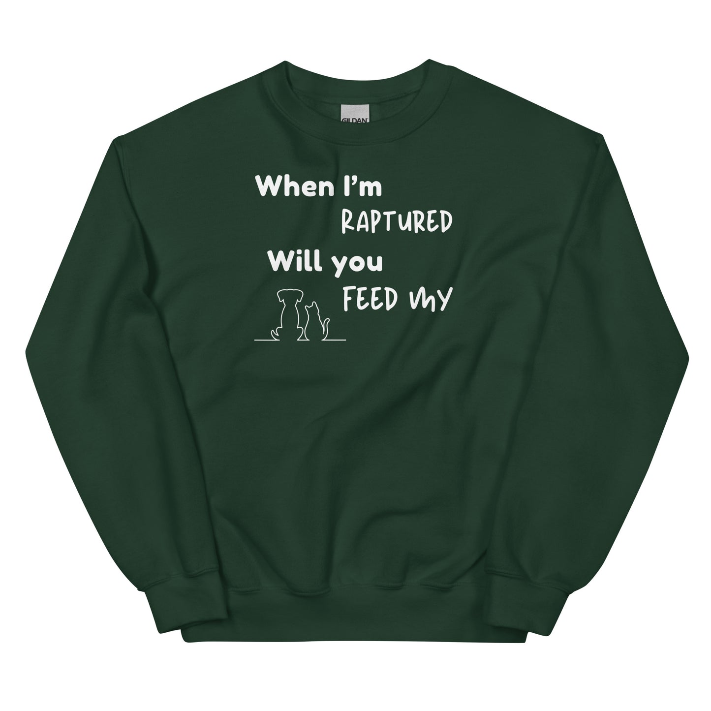 RAPTURED DOG & CAT SWEATSHIRT -M- WH