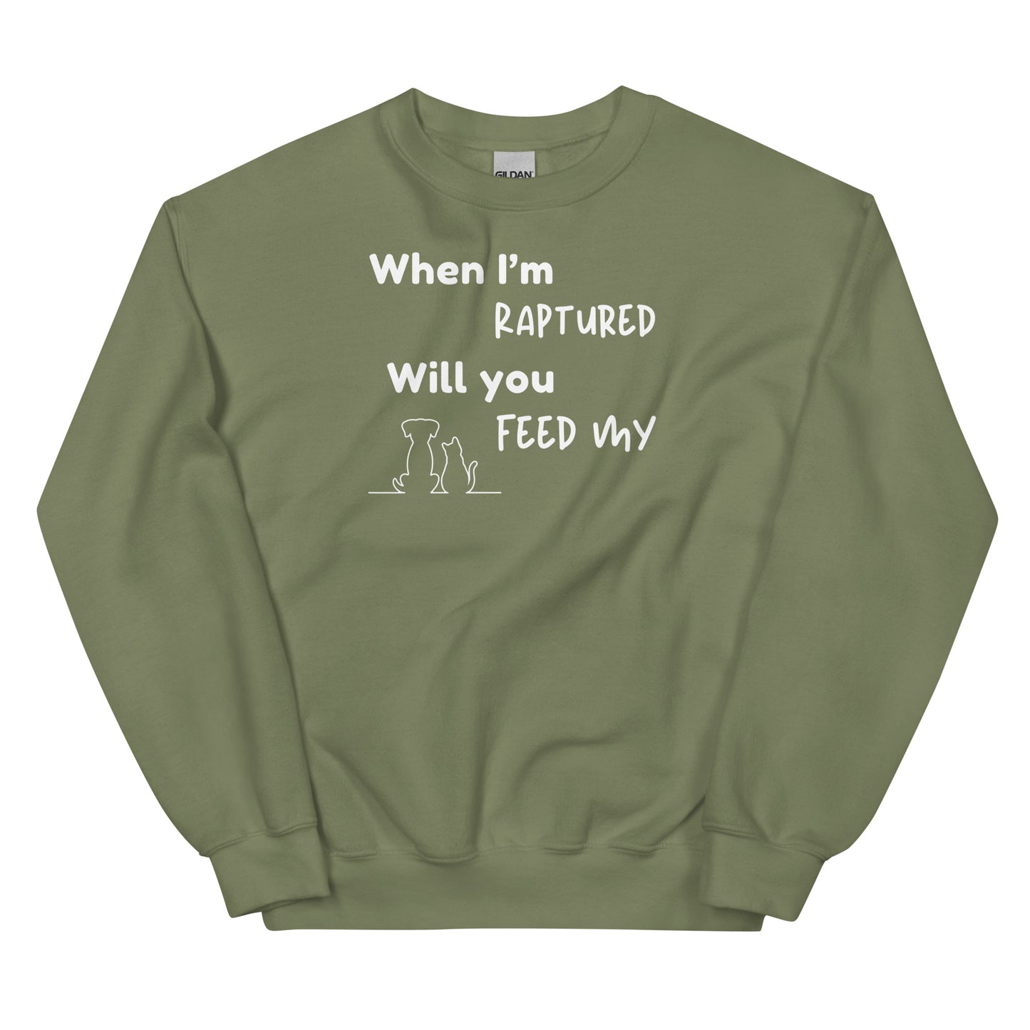 RAPTURED DOG & CAT SWEATSHIRT -M- WH