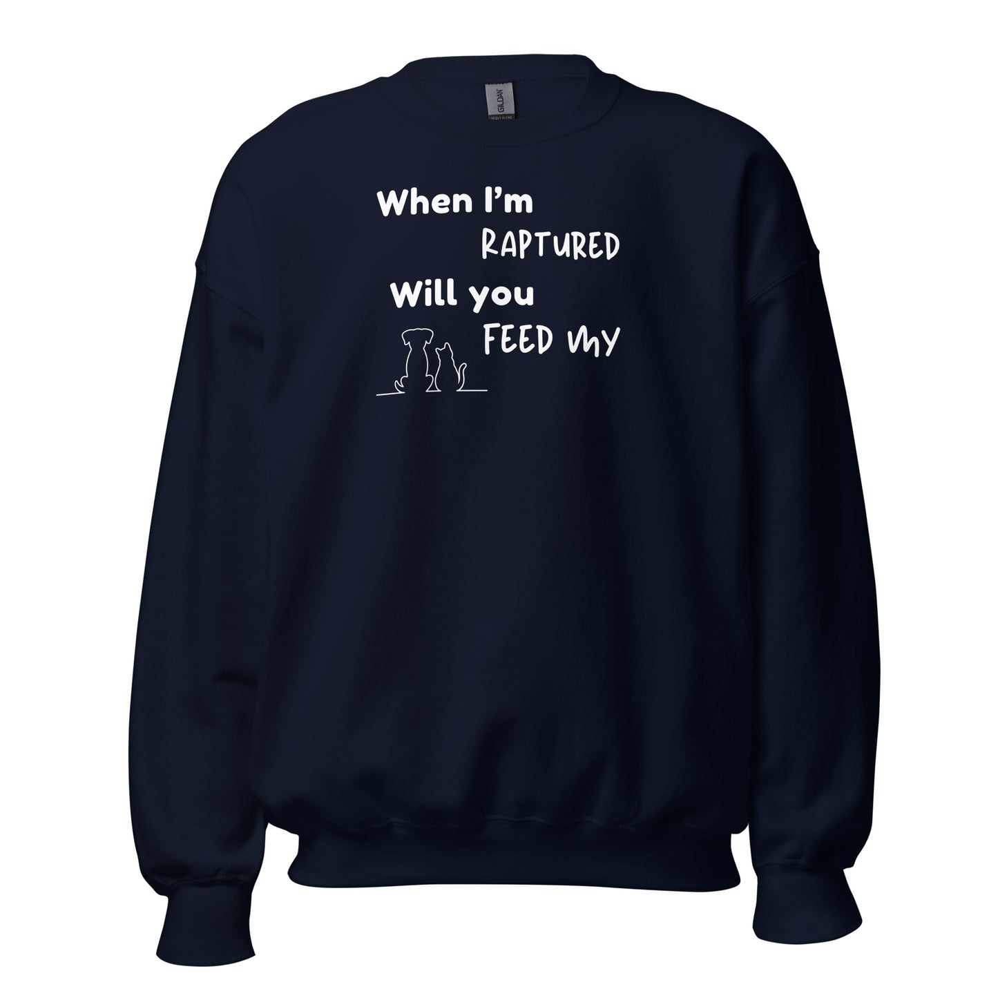 RAPTURED DOG & CAT SWEATSHIRT -M- WH