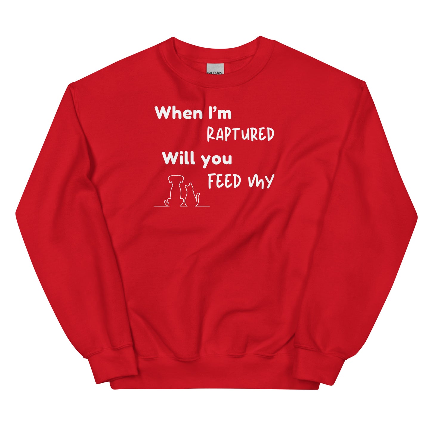 RAPTURED DOG & CAT SWEATSHIRT -M- WH
