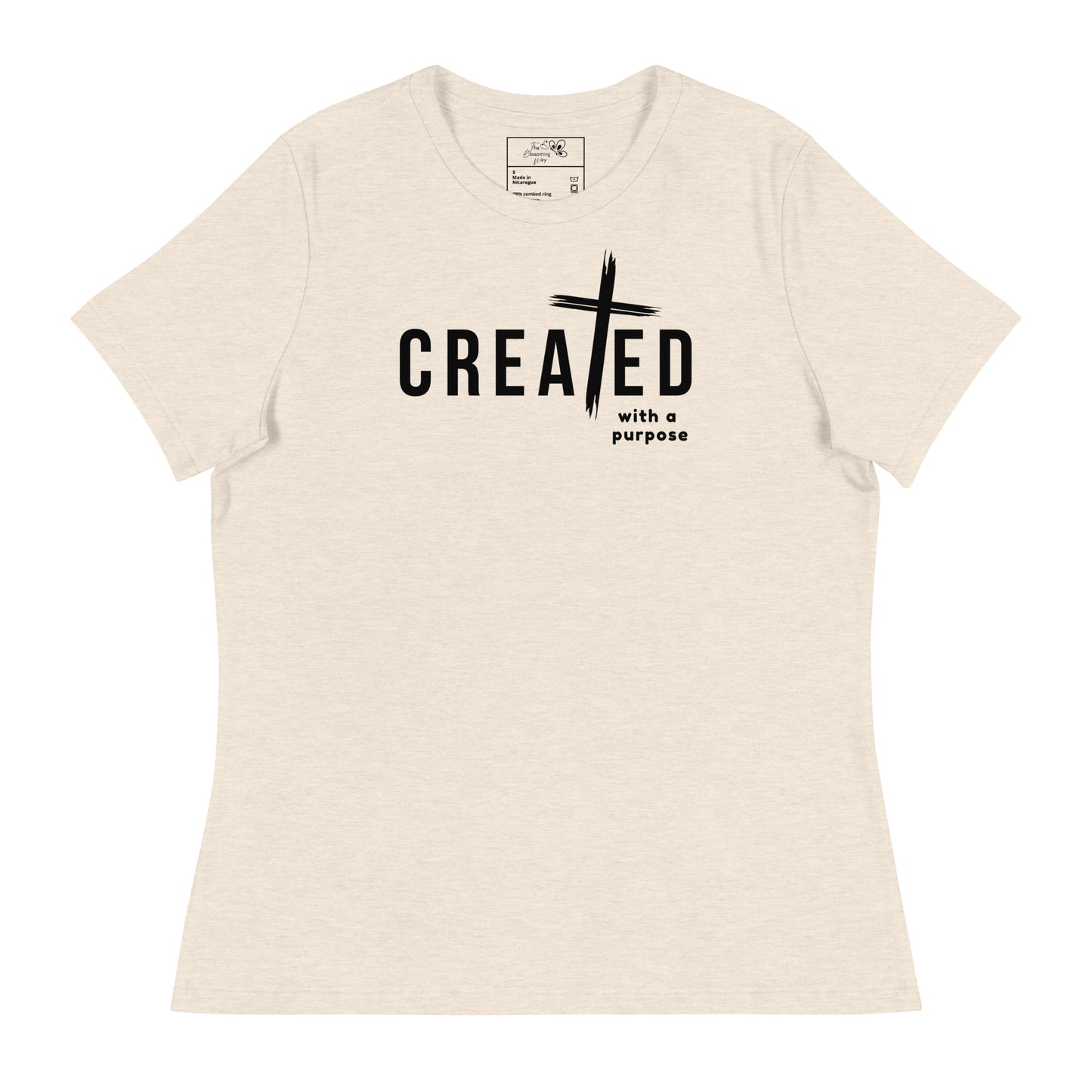 CREATED WITH PURPOSE CROSS T-SHIRT - RX - BK