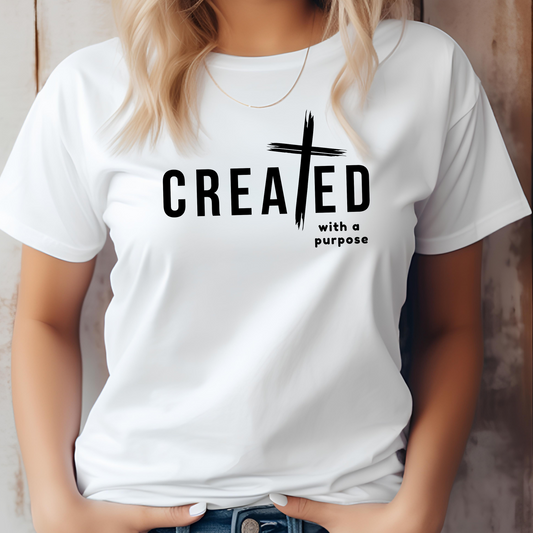 CREATED WITH PURPOSE CROSS T-SHIRT - RX - BK