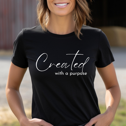 CREATED WITH A PURPOSE T-SHIRT - WH