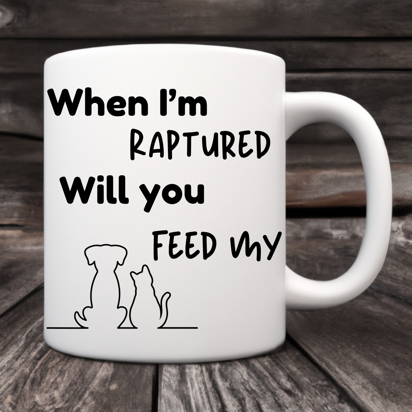 RAPTURED COFFEE MUG - DOG & CAT
