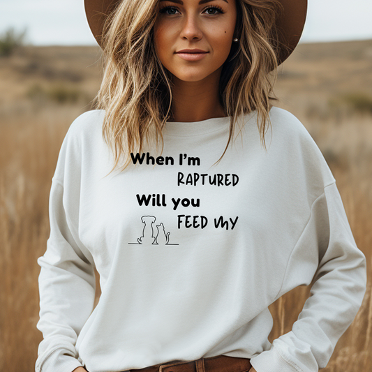 RAPTURED DOG & CAT SWEATSHIRT -W- BK