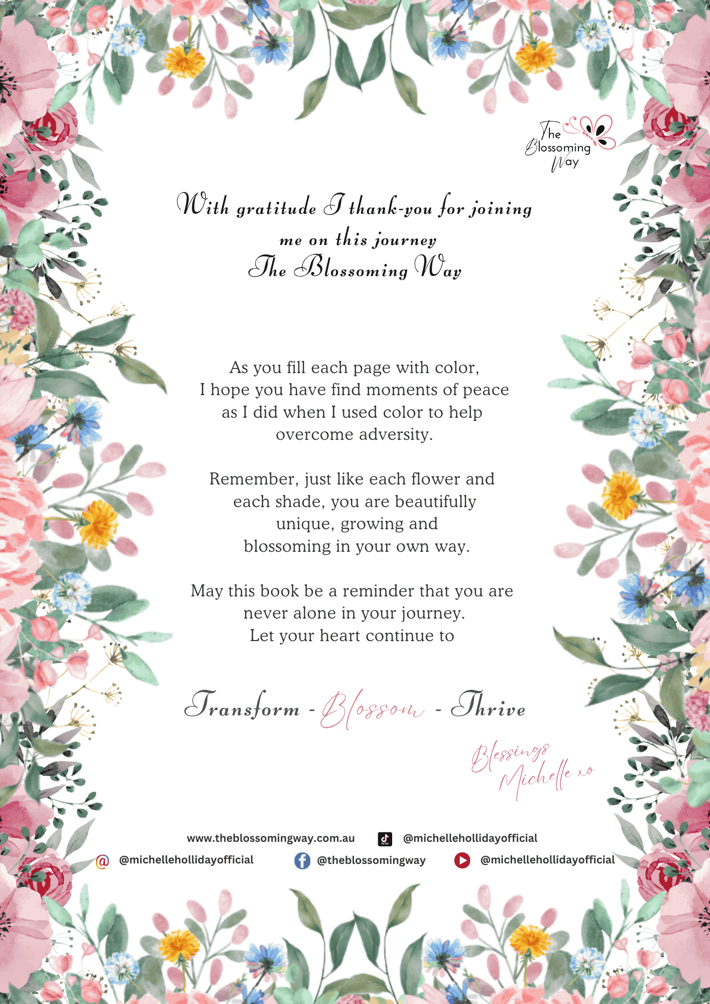 BLOSSOM THROUGH SCRIPTURE COLOURING BOOK