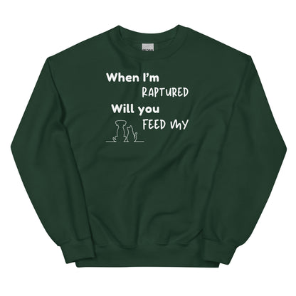 RAPTURED DOG & CAT SWEATSHIRT -M- WH
