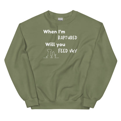 RAPTURED DOG & CAT SWEATSHIRT -M- WH