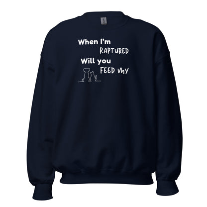 RAPTURED DOG & CAT SWEATSHIRT -M- WH