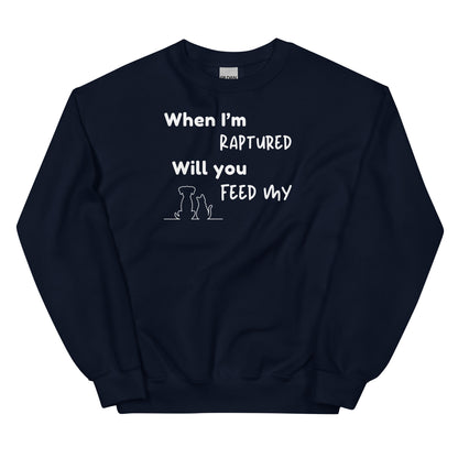 RAPTURED DOG & CAT SWEATSHIRT -M- WH