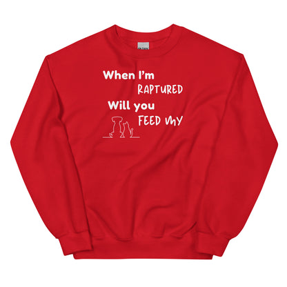 RAPTURED DOG & CAT SWEATSHIRT -M- WH